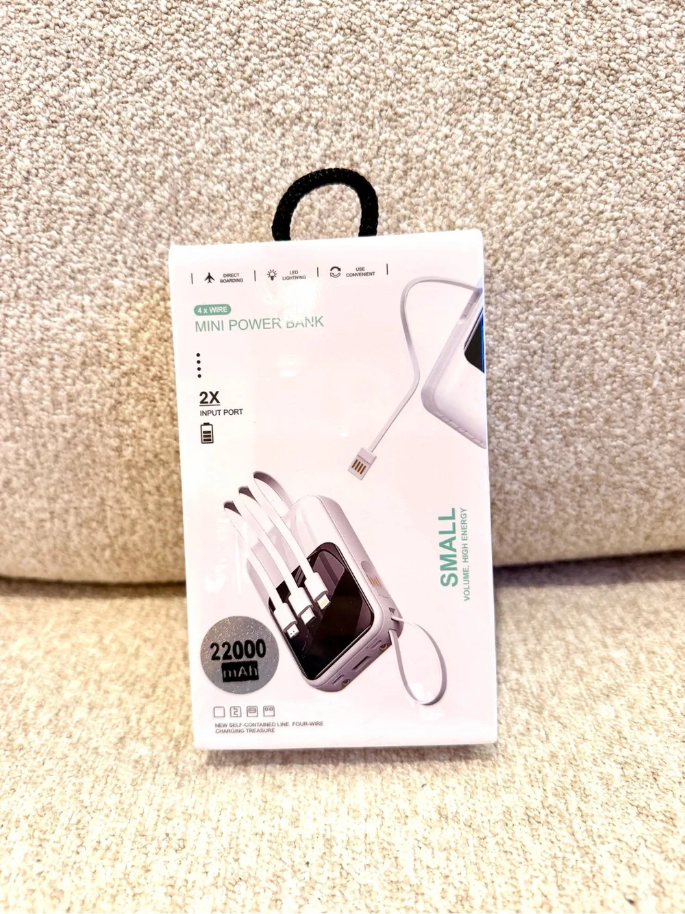 Mini Power Bank 22000mAh Portable Charger - White